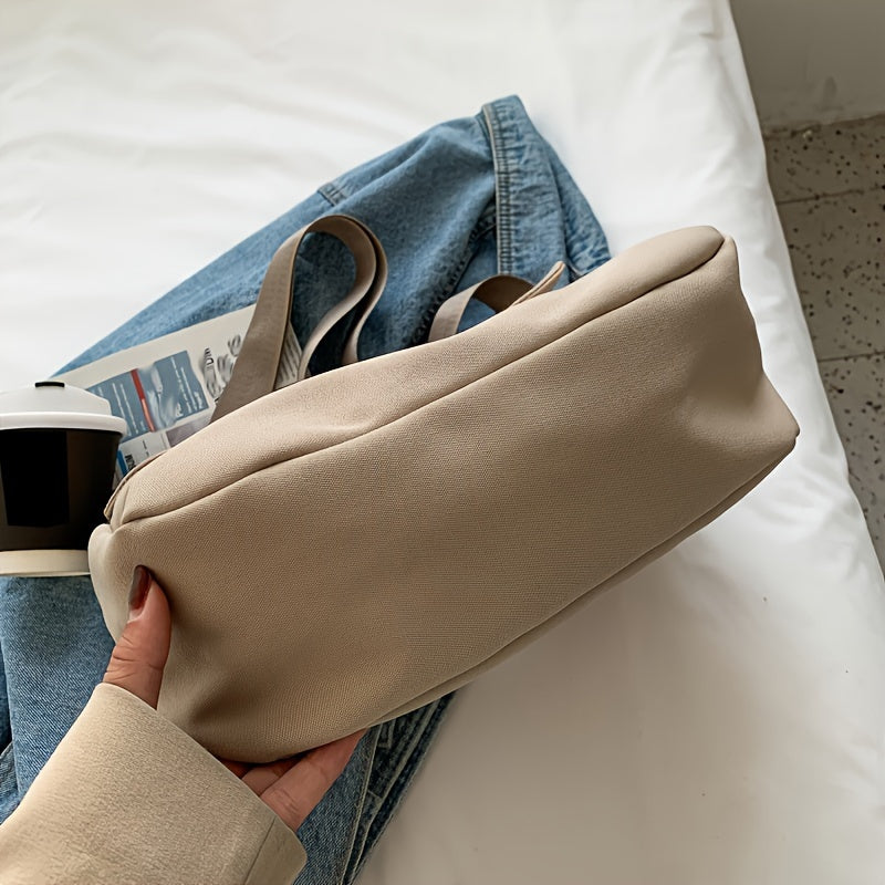 Valentina | Borsa a Tracolla in Nylon Spesso Grande Capacità con Cerniera, Bottone Magnetico, Tracolla Regolabile, Borsa in Tessuto Leggera e Pieghevole