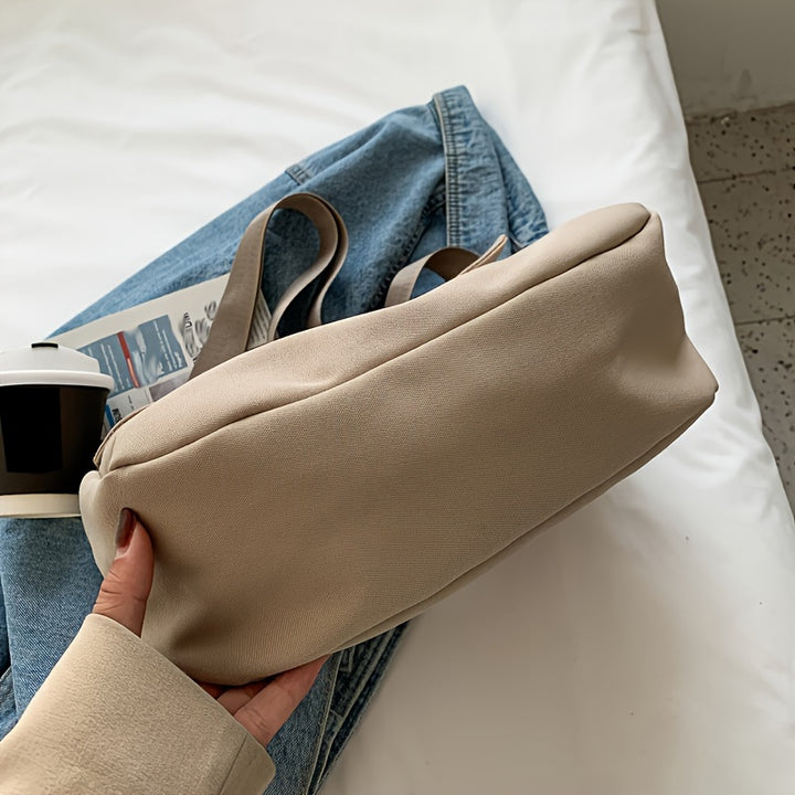 Valentina | Borsa a Tracolla in Nylon Spesso Grande Capacità con Cerniera, Bottone Magnetico, Tracolla Regolabile, Borsa in Tessuto Leggera e Pieghevole