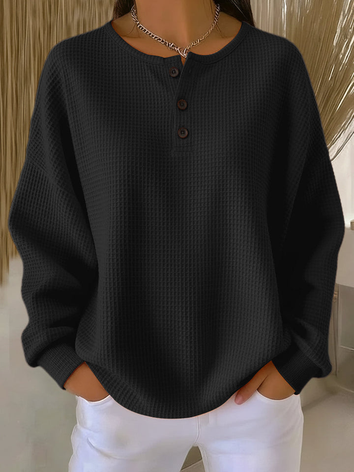 Amelia | Felpa Henley Testurizzata