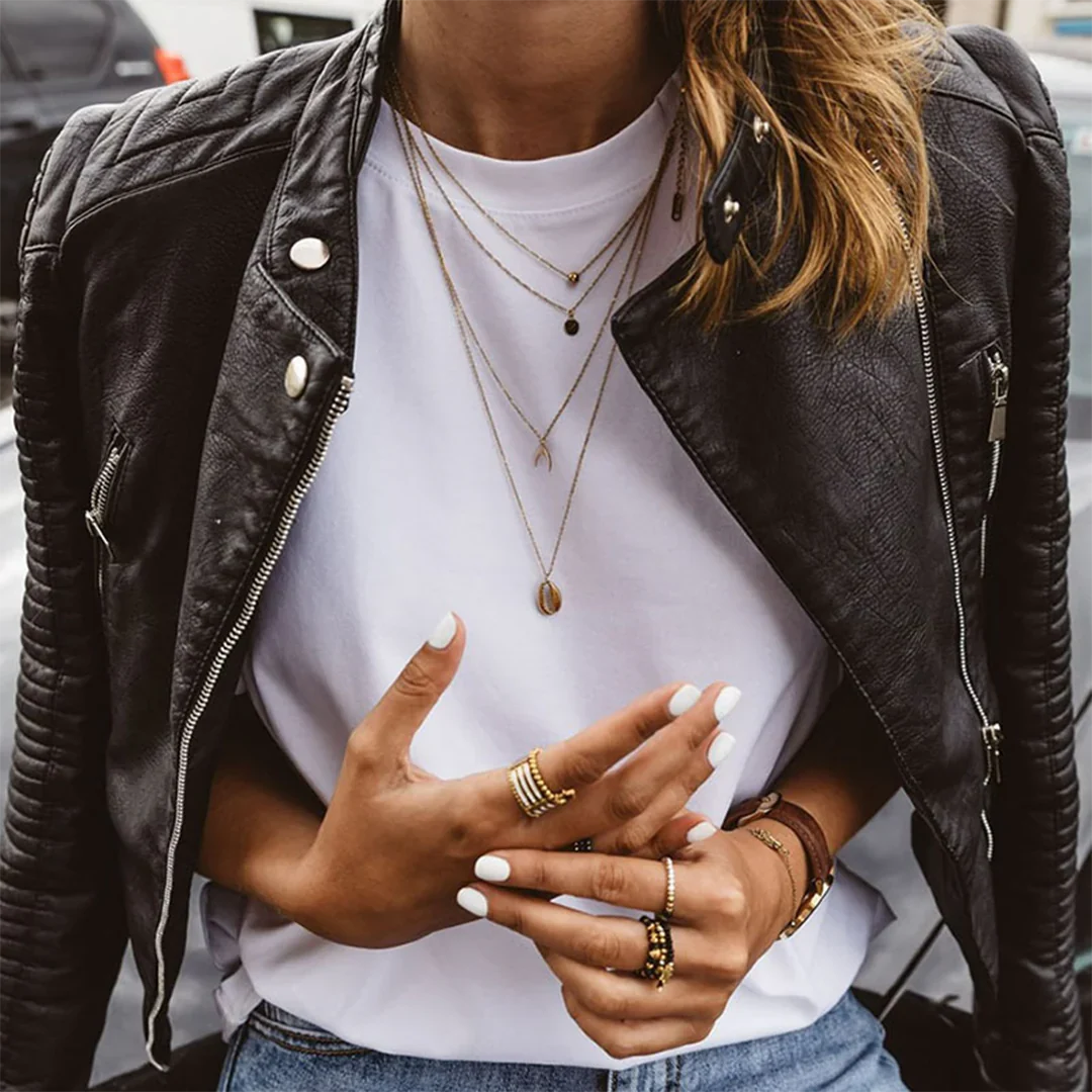 Alessandra | Giacca Biker in Ecopelle Nera