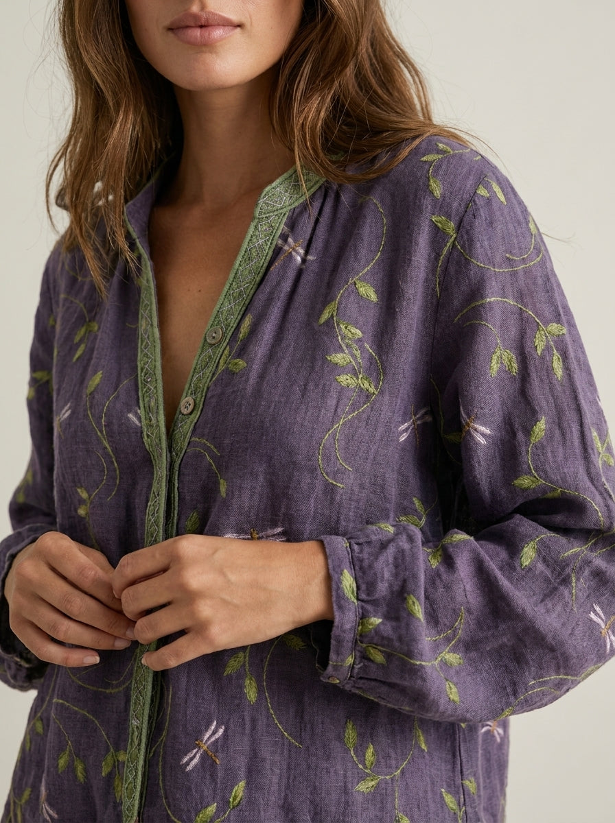 Fiorenza | Camicia Vintage Elegante a Fiori