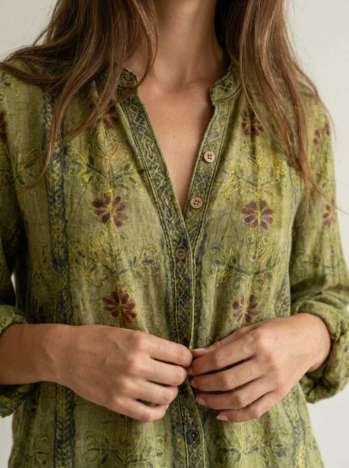 Fiorenza | Camicia Vintage Elegante a Fiori