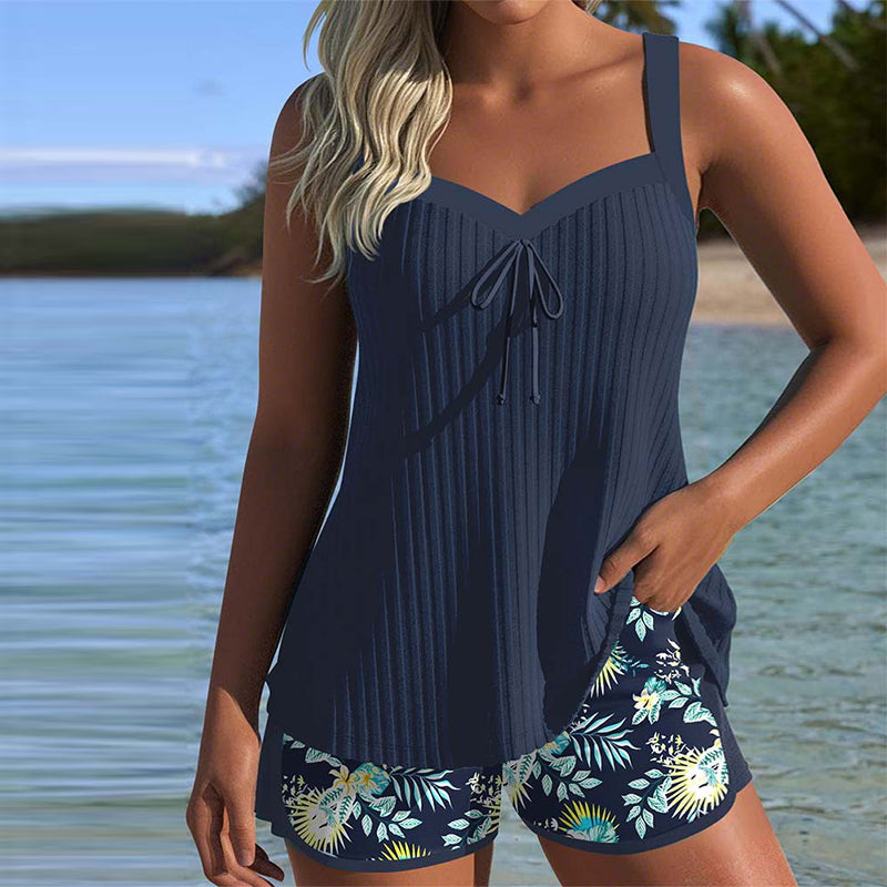 Wilma | Costume a Righe con Pantaloncino da Spiaggia