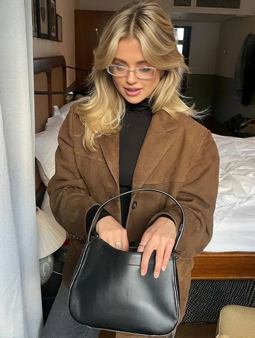 Lucia | Blazer Autunnale in Ecopelle Scamosciata