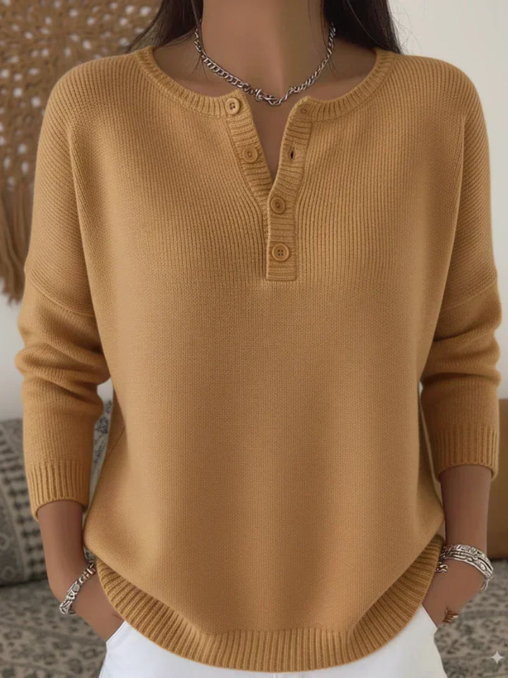 Beatriz | Maglione in Maglia con Bottoni a Henley