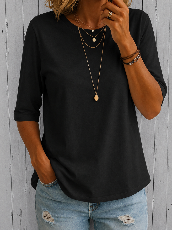 Chiara | T-Shirt Comoda Quotidiana a Mezza Manica
