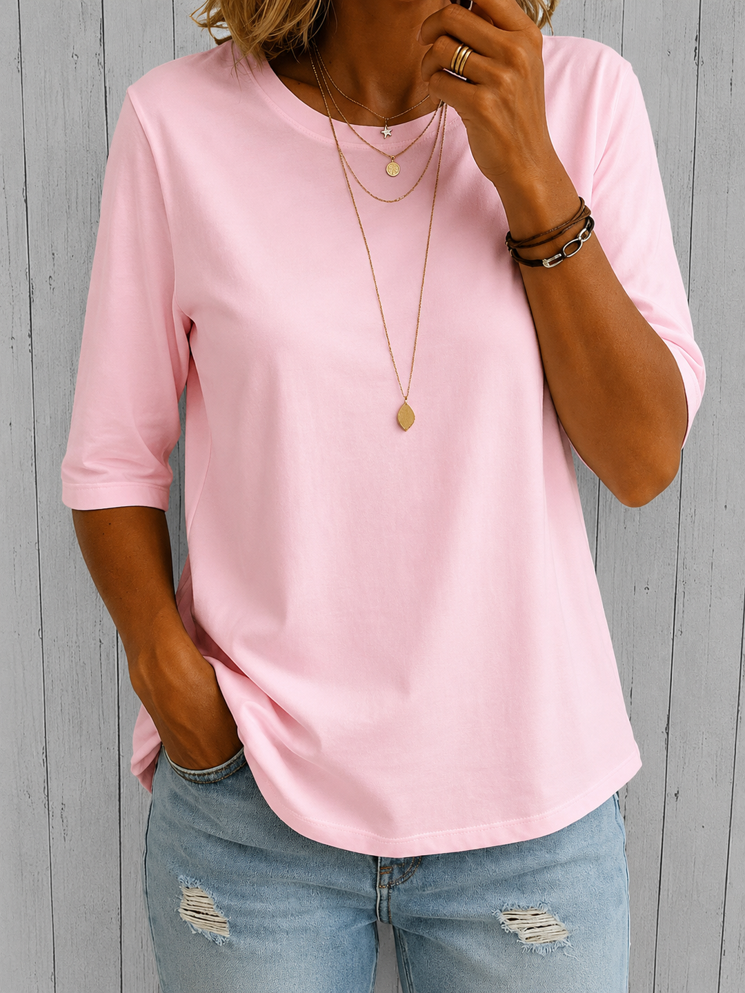 Chiara | T-Shirt Comoda Quotidiana a Mezza Manica