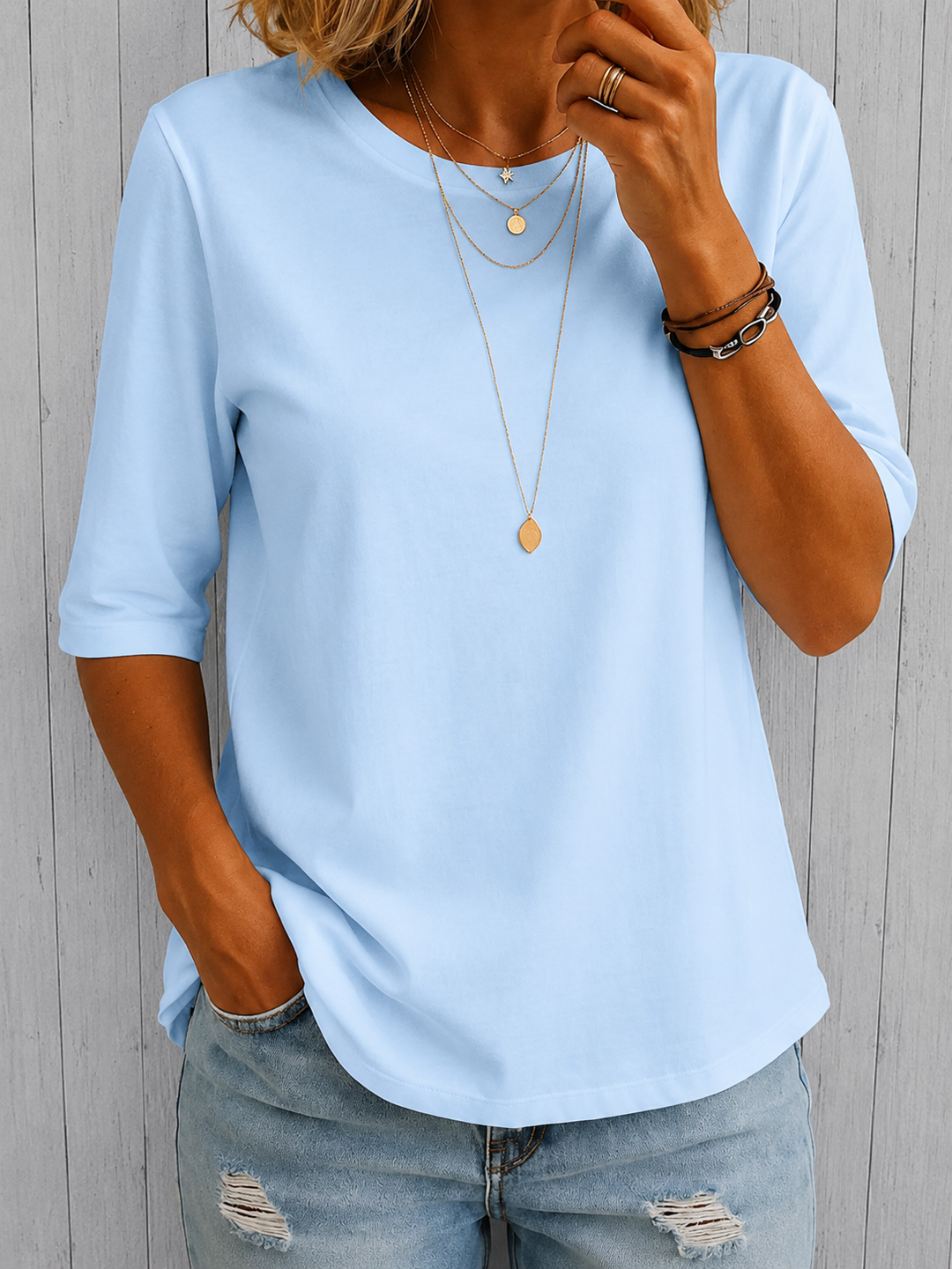 Chiara | T-Shirt Comoda Quotidiana a Mezza Manica