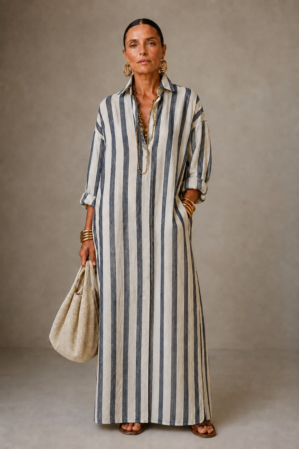 Nadia | Abito Maxi a Righe