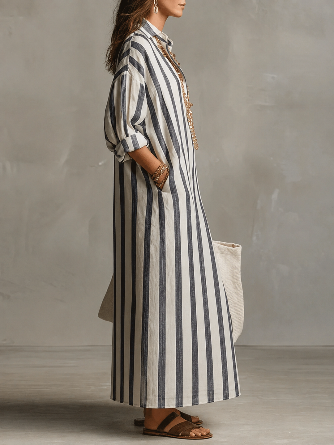 Nadia | Abito Maxi a Righe