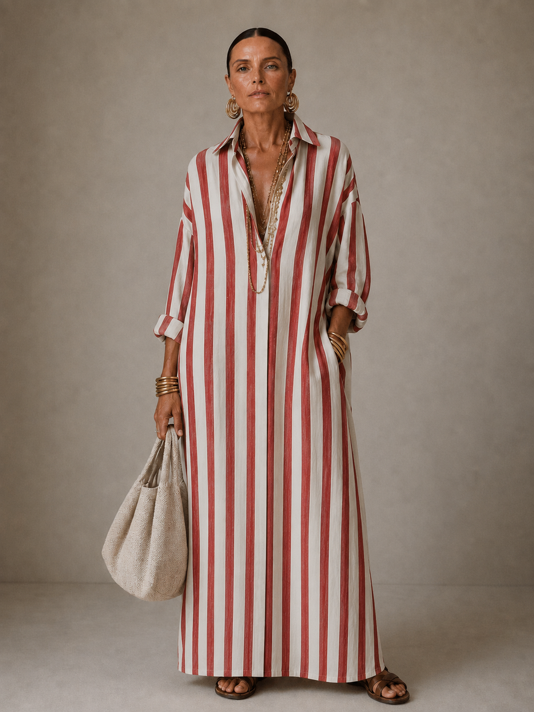 Nadia | Abito Maxi a Righe