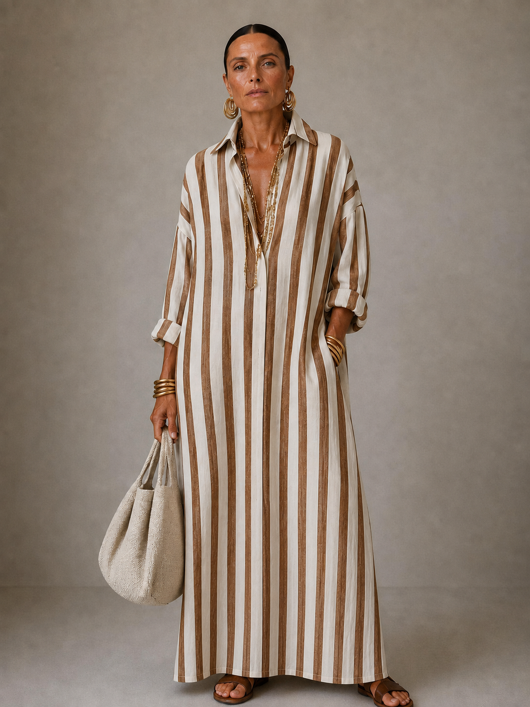 Nadia | Abito Maxi a Righe