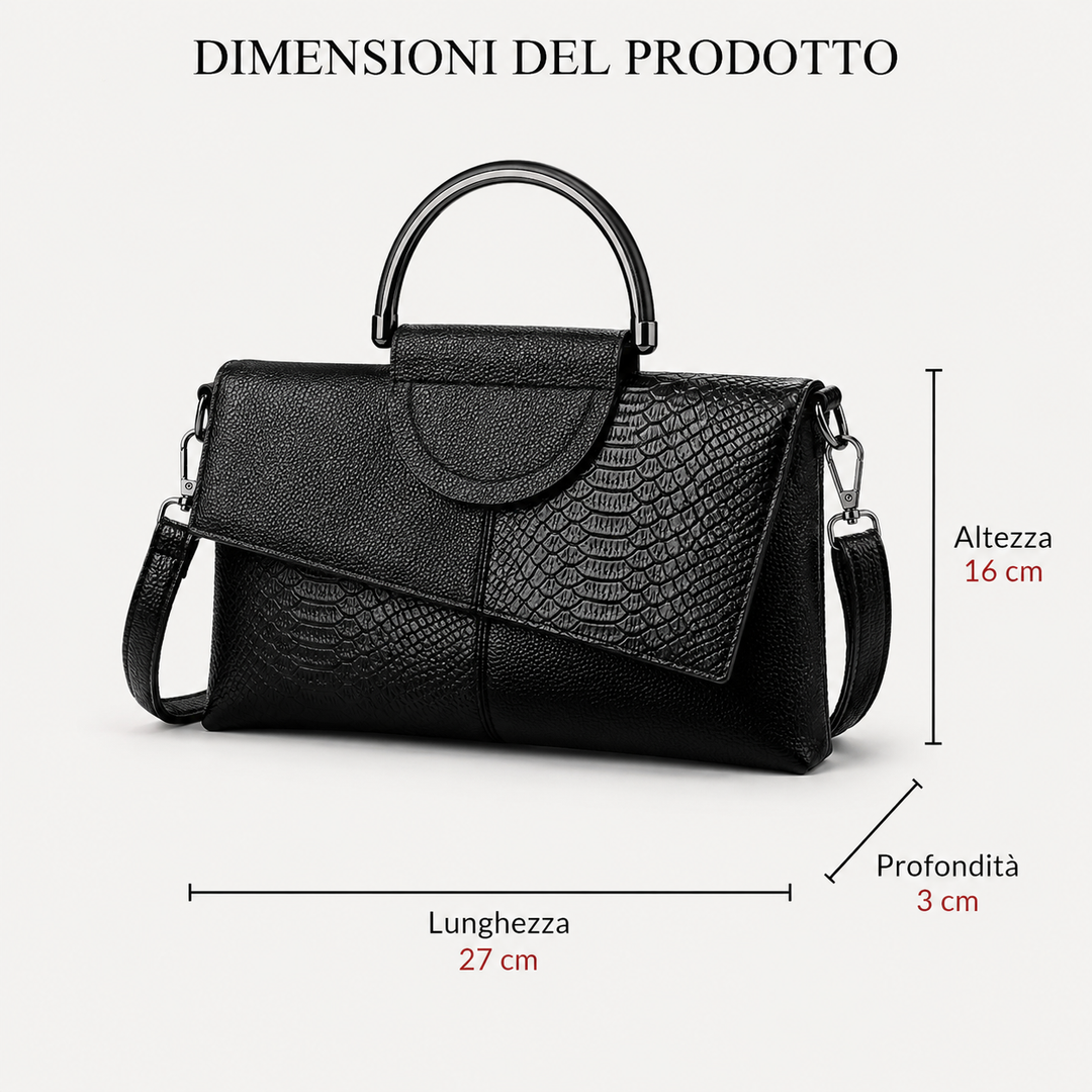 Bianca | Pochette Effetto Coccodrillo