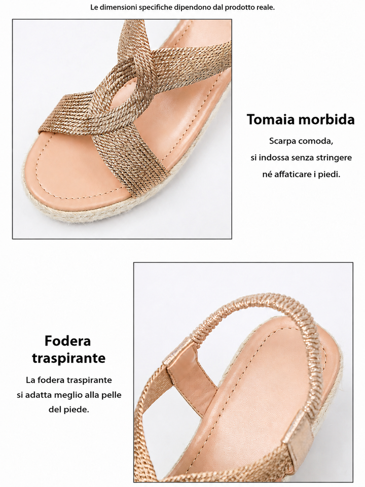 Patrizia | Sandali con Zeppa Intrecciata Artigianale