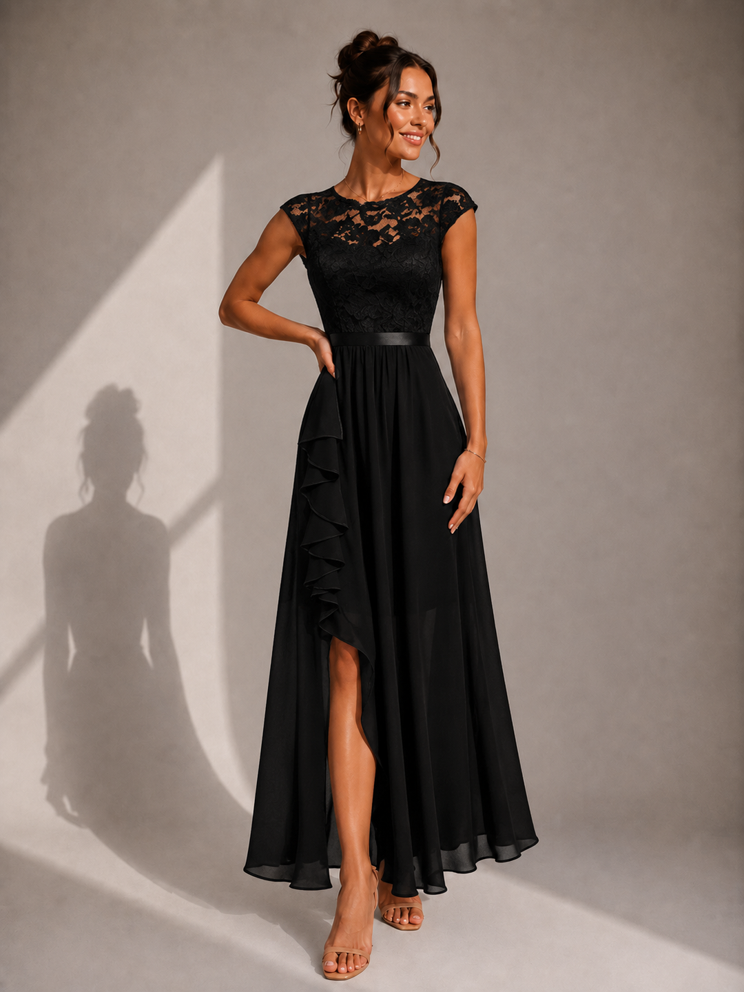 Beatrice | Abito Maxi da Cocktail in Pizzo Aggraziato