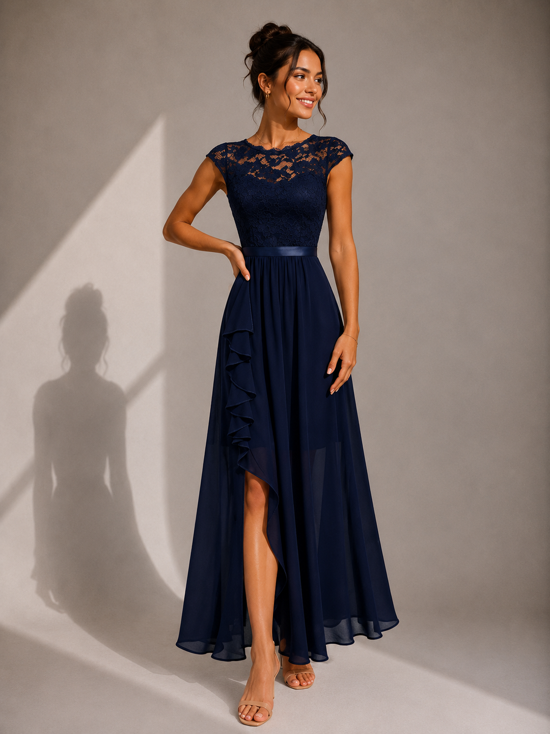 Beatrice | Abito Maxi da Cocktail in Pizzo Aggraziato