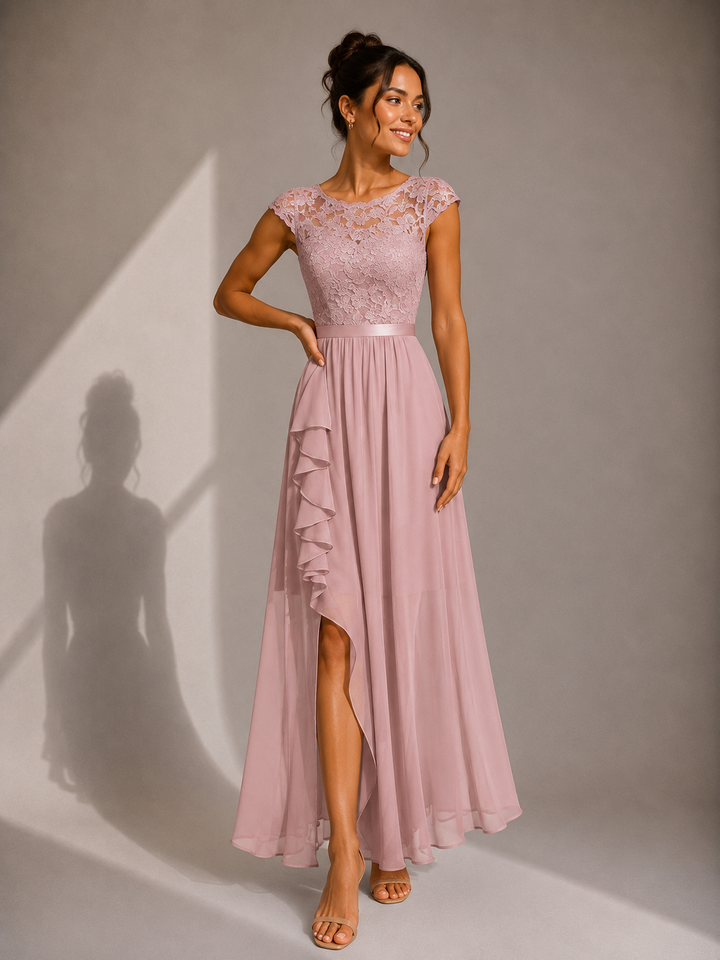 Beatrice | Abito Maxi da Cocktail in Pizzo Aggraziato
