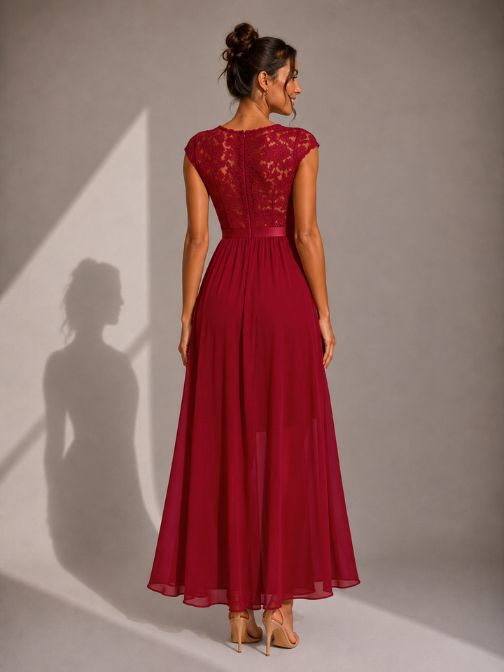 Beatrice | Abito Maxi da Cocktail in Pizzo Aggraziato