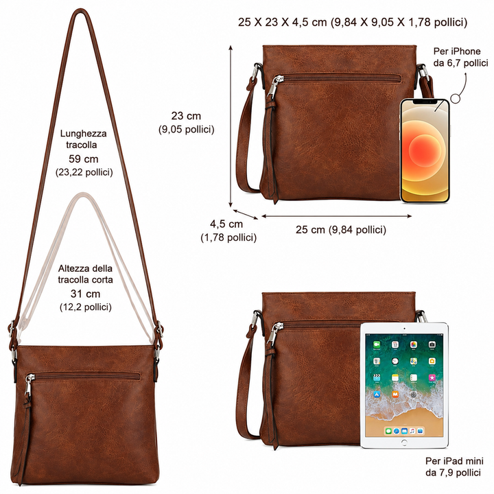 Graziella | Trio di Borse Hobo in Ecopelle