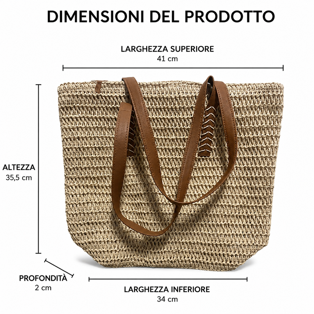 Palma | Borsa Tote in Paglia Intrecciata