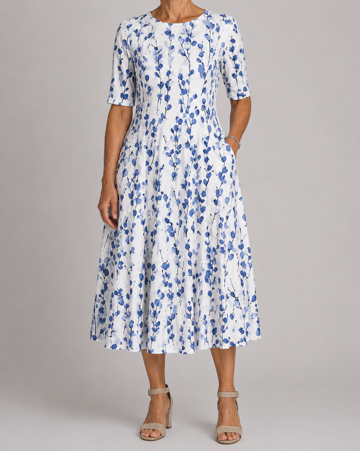 Cristina | Abito Midi Floreale Semplice e Chic