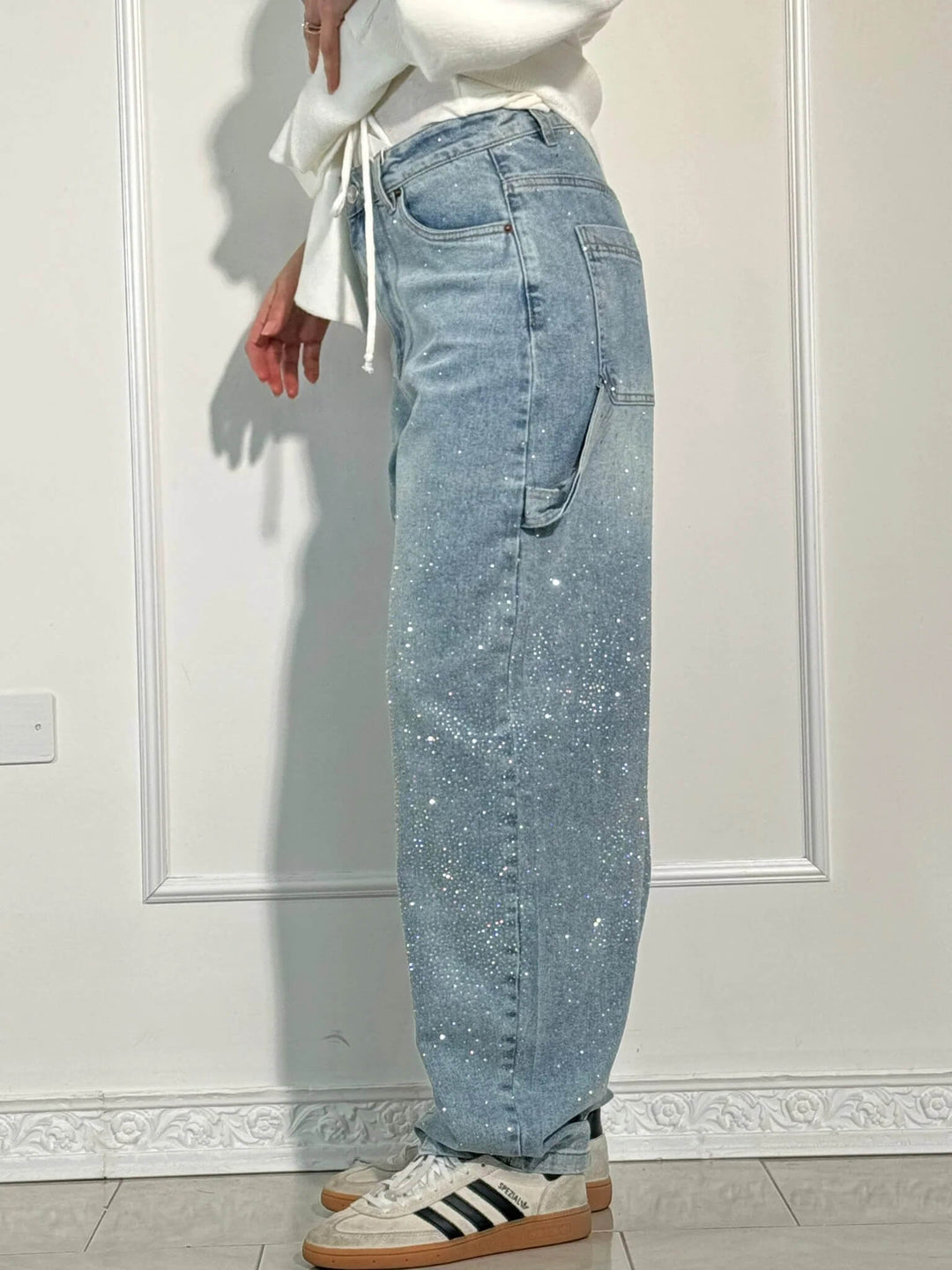 Cristina | Jeans Balloon con Dettagli Brillanti