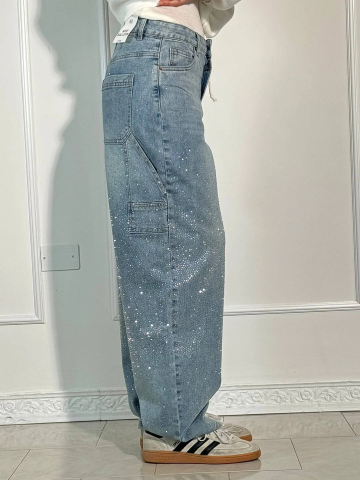 Cristina | Jeans Balloon con Dettagli Brillanti