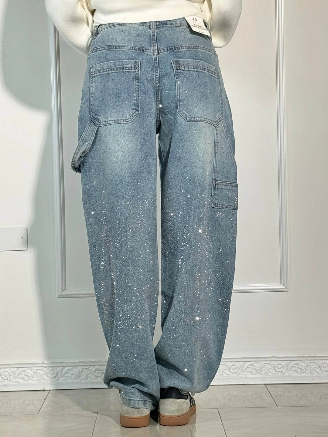 Cristina | Jeans Balloon con Dettagli Brillanti