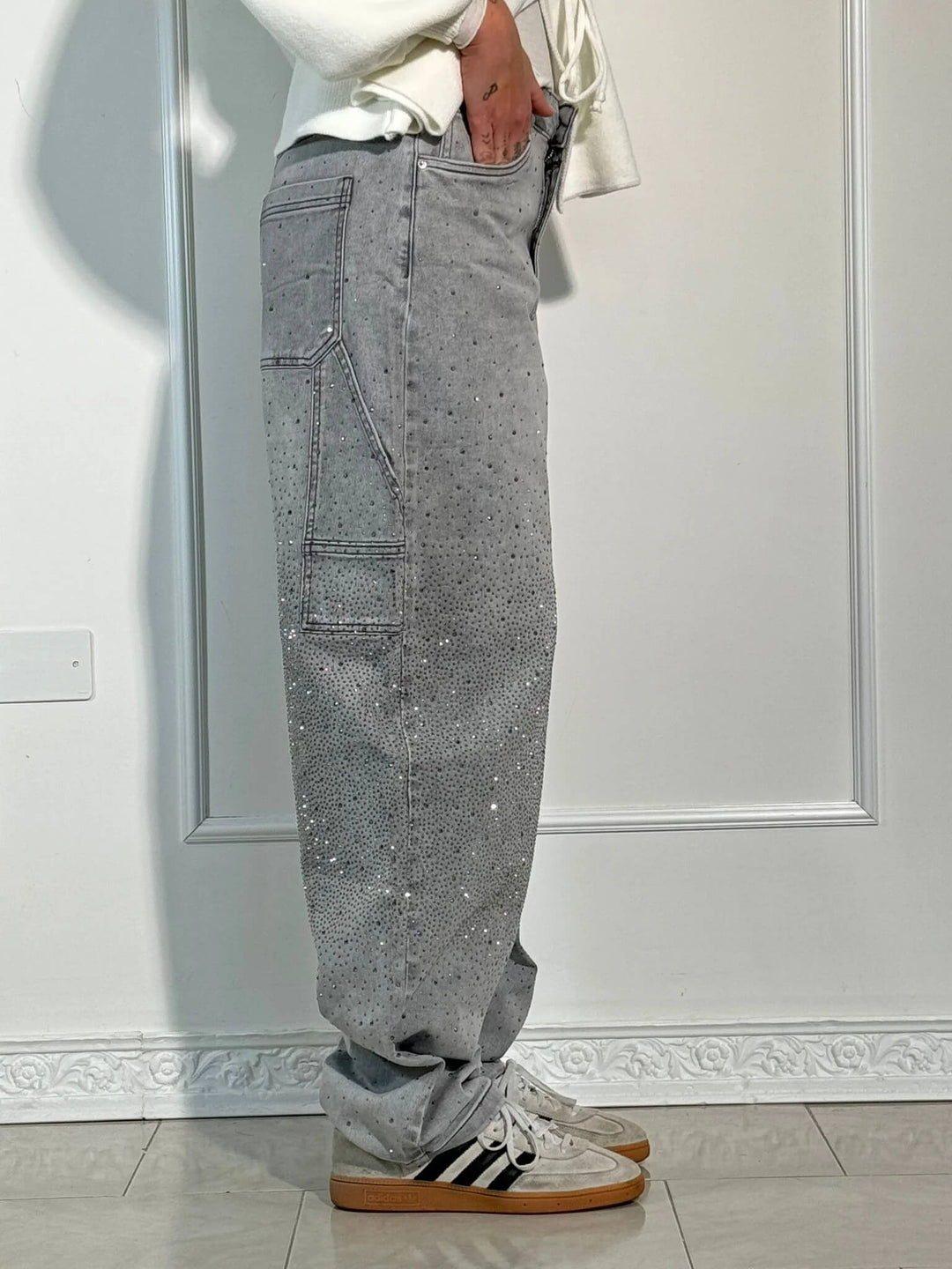 Cristina | Jeans Balloon con Dettagli Brillanti