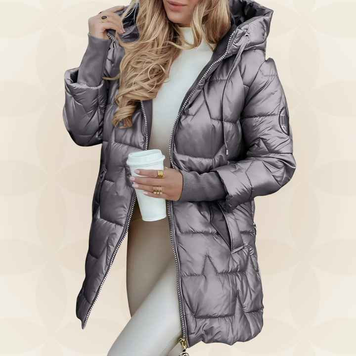 Nerina | Piumino lucido con cappuccio