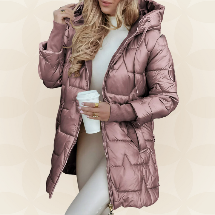 Nerina | Piumino lucido con cappuccio