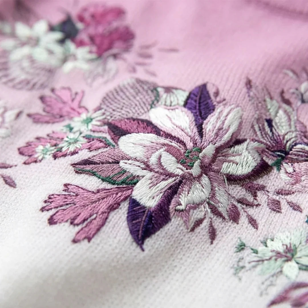 Araceli | Maglione Floreale con Collo Alto
