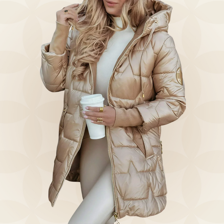 Nerina | Piumino lucido con cappuccio