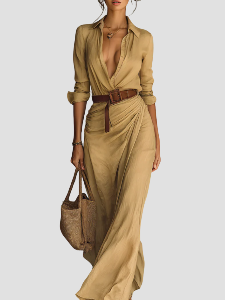 Camilla | Abito Lungo Elegante a Camicia