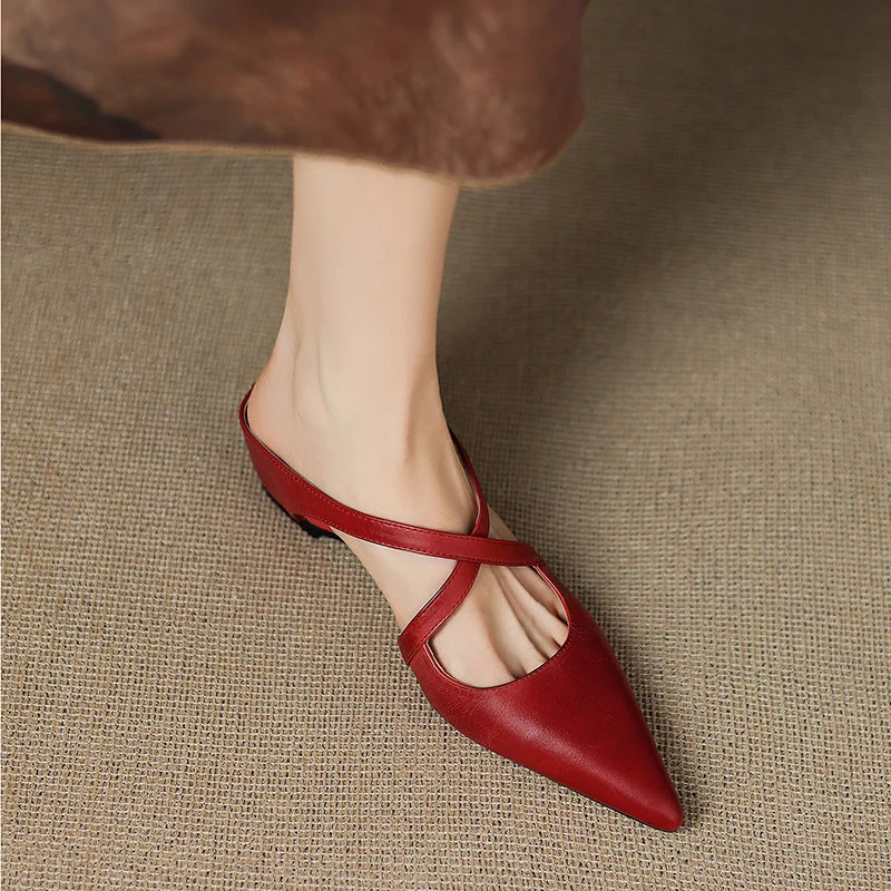 Fiorella | Mules a Punta in Vera Pelle