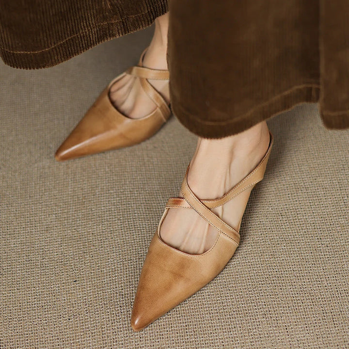 Fiorella | Mules a Punta in Vera Pelle