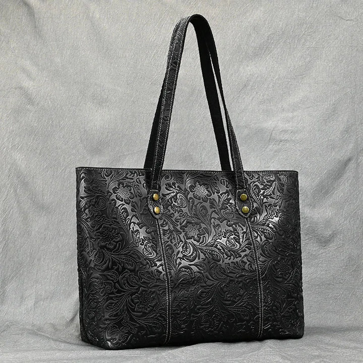 Isla | Borsa a Spalla in Pelle Vintage con Design Floreale