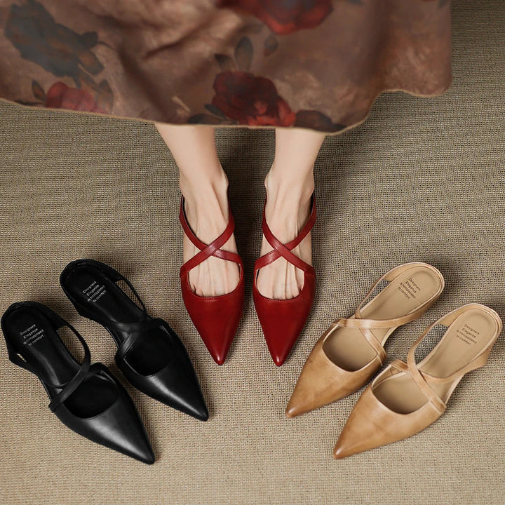 Fiorella | Mules a Punta in Vera Pelle