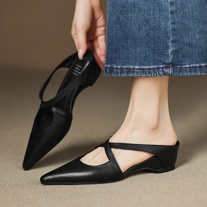 Fiorella | Mules a Punta in Vera Pelle