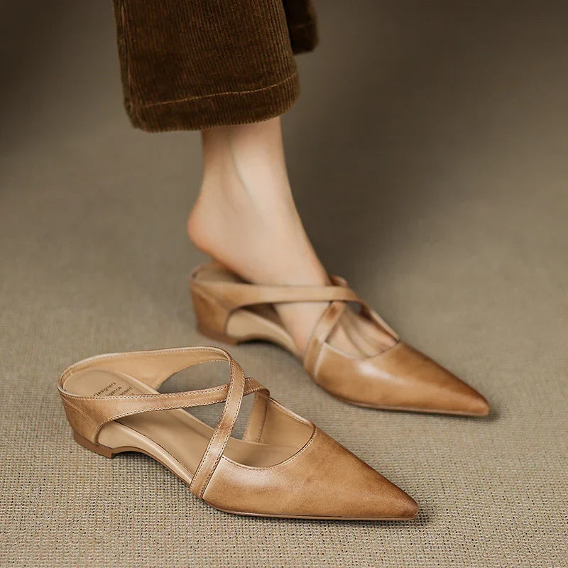 Fiorella | Mules a Punta in Vera Pelle