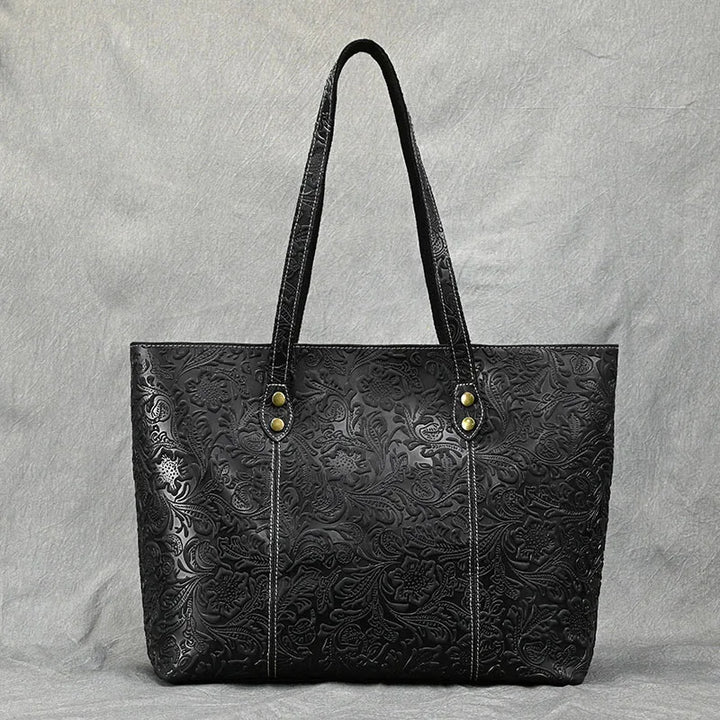 Isla | Borsa a Spalla in Pelle Vintage con Design Floreale