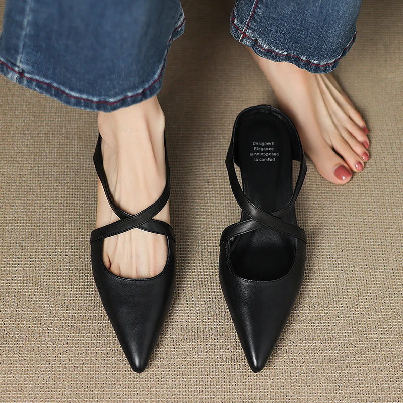 Fiorella | Mules a Punta in Vera Pelle