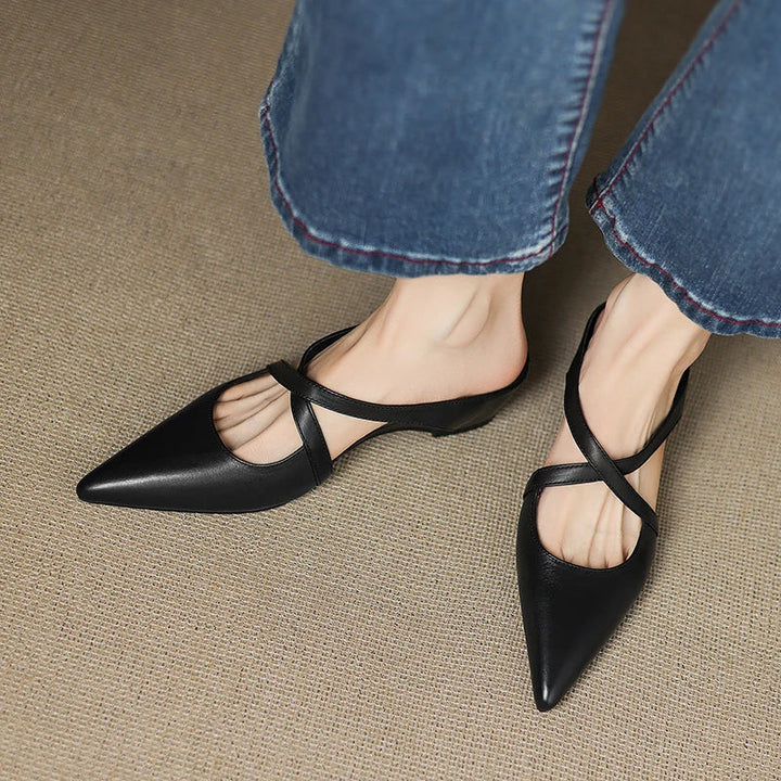 Fiorella | Mules a Punta in Vera Pelle