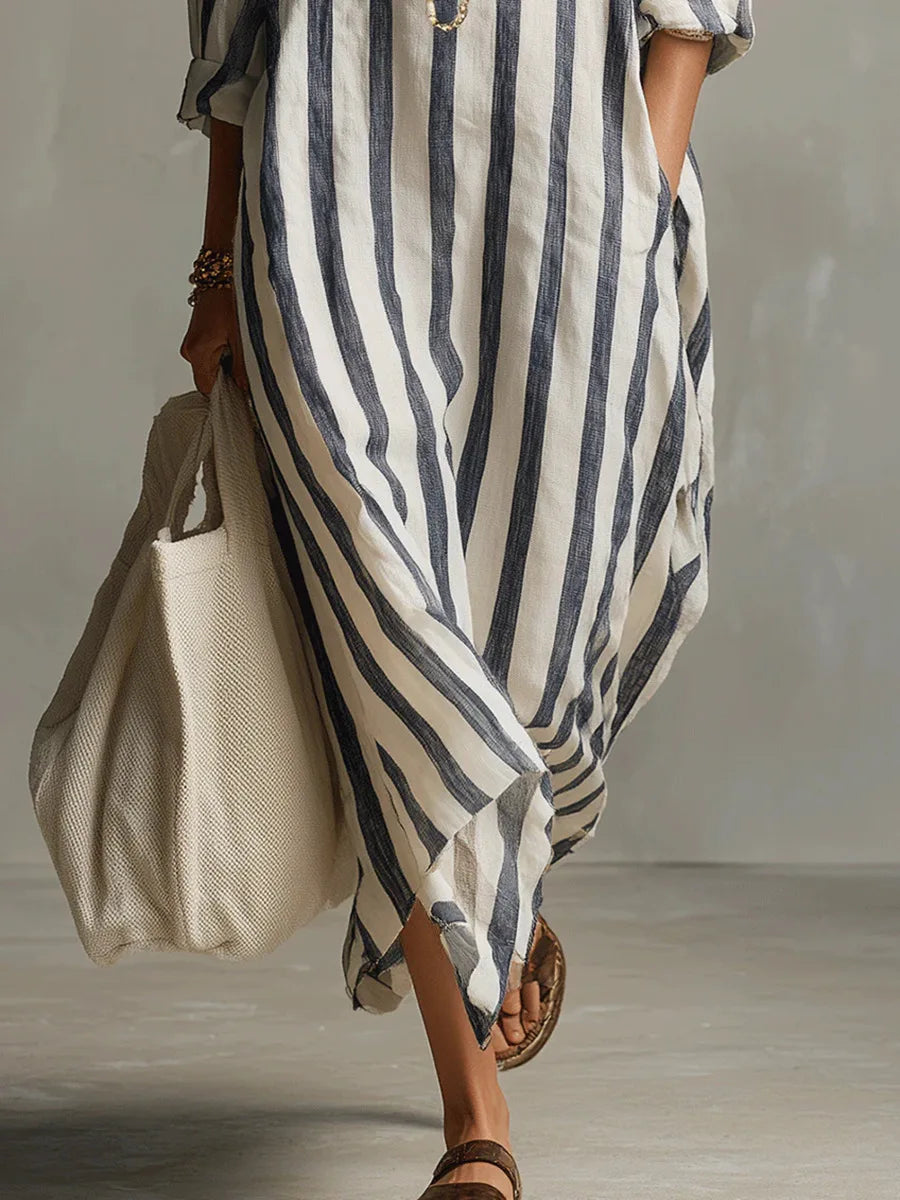 Nadia | Abito Maxi a Righe