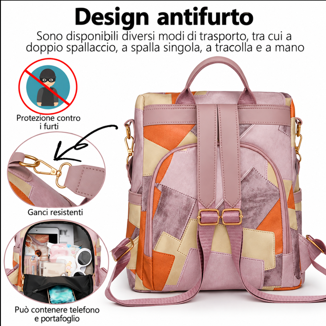 Delfina | Zaino Antifurto a Quadri
