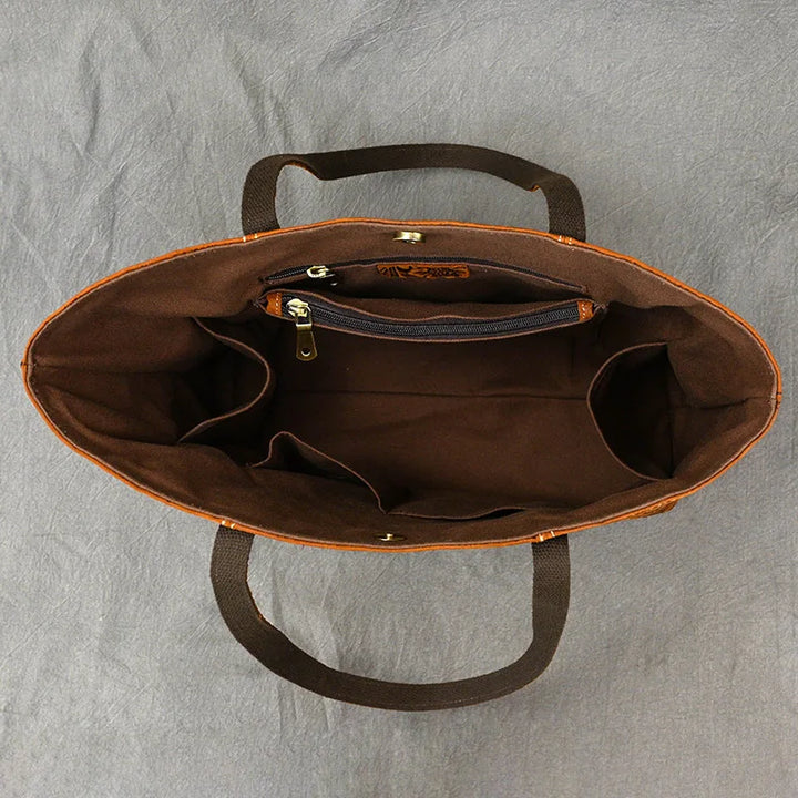 Isla | Borsa a Spalla in Pelle Vintage con Design Floreale