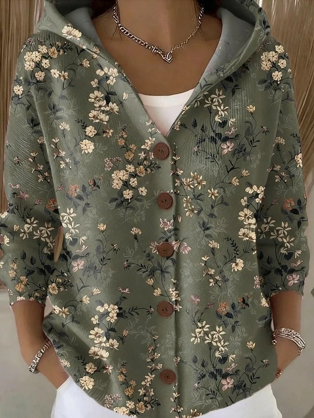 Maite | Giacca a Maglia con Cappuccio e Stampa