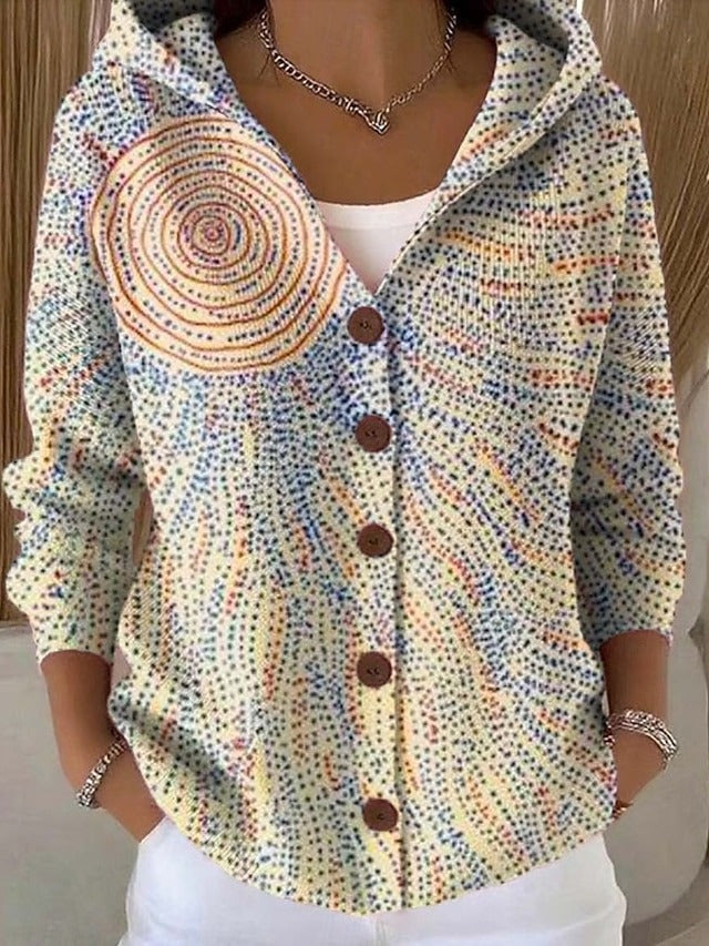 Maite | Giacca a Maglia con Cappuccio e Stampa
