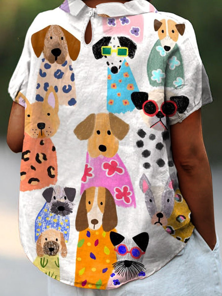Tilly | Camicia con Stampa di Cani