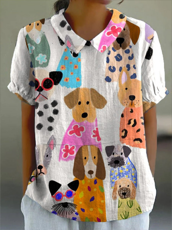 Tilly | Camicia con Stampa di Cani